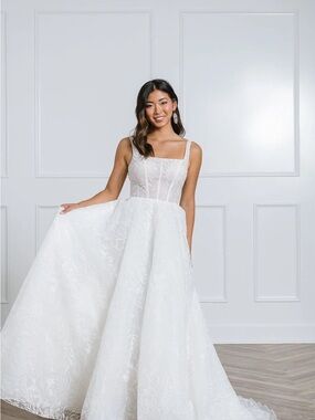 Beautiful Embroidered Lis Simon Wedding Gown